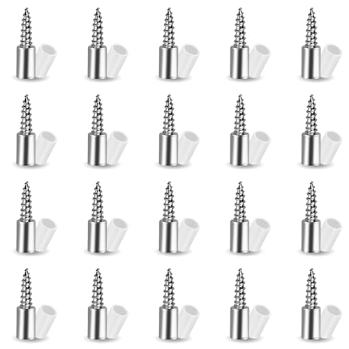 Reagia 20 Stück Regalbodenträger, Selbstschneidende Regalstützen Schrauben, Regalhalter-Schrauben mit Rutschfester Silikonhülse, Metall Halterungsschrauben, Regalstützstifte für Möbel, Schrank von Reagia