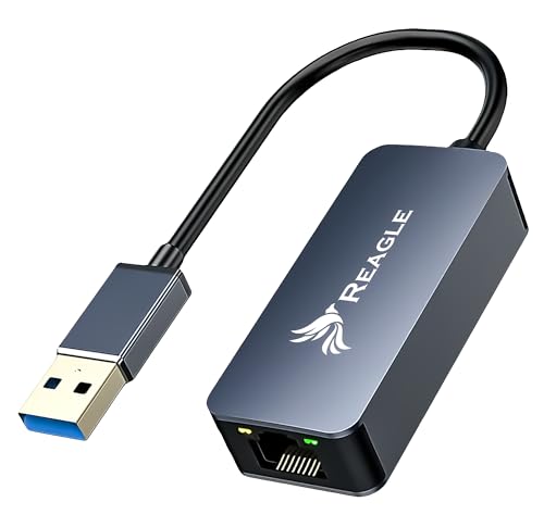 Reagle 2.5G USB-A auf RJ-45 Ethernet Adapter - 2500 Mbps, Aluminiumgehäuse, LED-Anzeige, Plug & Play, Kompatibel mit Windows & Mac OS Reagle 2.5G USB-A auf RJ-45 Ethernet Adapter - 2500 Mbps, Aluminiumgehäuse, LED-Anzeige, Plug & Play, Kompatibel mit Windows & Mac OS von Reagle