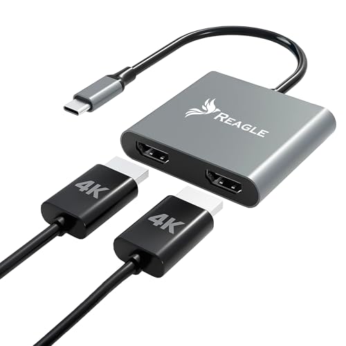 Reagle Adapter Hub HDMI 2X 4K 60Hz Full HD 165Hz 5 Gb/s USB-C 3.2 MST HDCP für MacBook Pro/Air, Surface, Dell, Chromebook, Laptop Plug & Play Reagle Adapter Hub HDMI 2X 4K 60Hz Full HD 165Hz 5 Gb/s USB-C 3.2 MST HDCP für MacBook Pro/Air, Surface, Dell, Chromebook, Laptop Plug & Play von Reagle