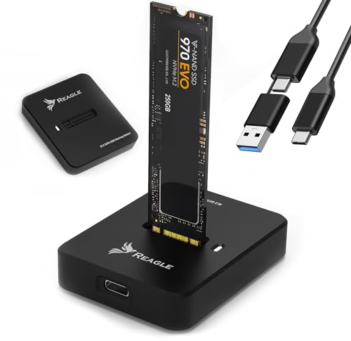 Reagle Adapter M.2 NVMe & SATA SSD, USB-C 3.2 Gen 2, 10 Gbps, werkzeugloser Einbau, Docking Station Unterstützung für 2230/2242/2260/2280, Plug and Play Reagle Adapter M.2 NVMe & SATA SSD, USB-C 3.2 Gen 2, 10 Gbps, werkzeugloser Einbau, Docking Station Unterstützung für 2230/2242/2260/2280, Plug and Play von Reagle