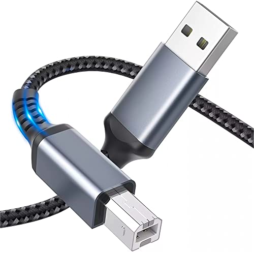 Reagle Druckerkabel, Scannerkabel USB 2.0 Typ B Kabel USB A auf USB B Drucker PC Printer Cable Kompatibel für HP, Dell, Canon, Epson, Lexmark, Xerox, Brother, Samsung - Grau (2m) von Reagle