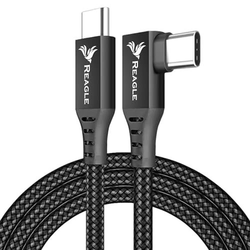 Reagle Kabel 5m für OCULUS LINK SteamVR QUEST 2 META USB C USB 3.2 Gen 2 10 Gbps 3A Winkelstecker Nylongeflecht kompatibiel mit Meta Oculus Quest Pico von Reagle