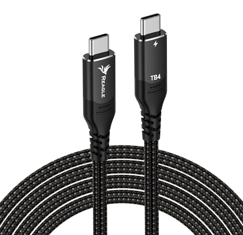 Reagle Thunderbolt 4 Kabel – Ultra-schnelle 40Gbps Datenübertragung, 100W Power Delivery, 8K Video-Unterstützung, Nylonummantelung – Kompatibel mit MacBook Pro/Air, iPhone 15, iMac 0,5m Reagle Thunderbolt 4 Kabel – Ultra-schnelle 40Gbps Datenübertragung, 100W Power Delivery, 8K Video-Unterstützung, Nylonummantelung – Kompatibel mit MacBook Pro/Air, iPhone 15, iMac 0,5m von Reagle