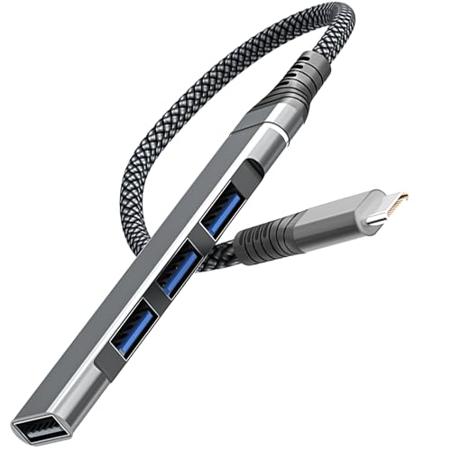 Reagle USB-C Hub mit 4X USB-A Ports - Superschnelles USB 3.2 Gen 1, Plug & Play, Aluminiumgehäuse, Ideal für Laptops, Smartphones - Maximale Übertragungsrate 5 Gb/s, Kompakt & Robust - Silber Reagle USB-C Hub mit 4X USB-A Ports - Superschnelles USB 3.2 Gen 1, Plug & Play, Aluminiumgehäuse, Ideal für Laptops, Smartphones - Maximale Übertragungsrate 5 Gb/s, Kompakt & Robust - Silber von Reagle