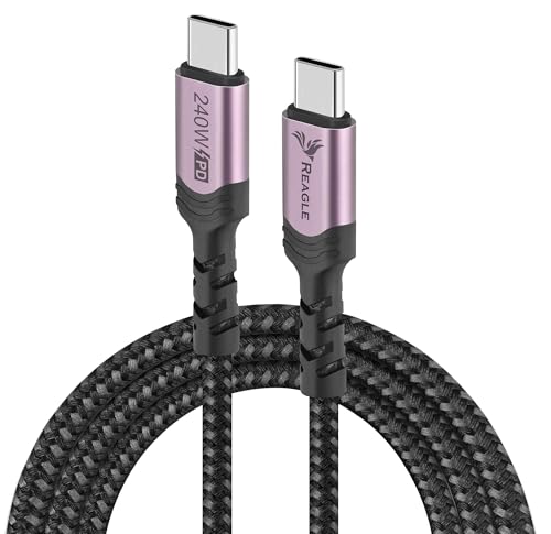 Reagle USB-C auf USB-C Kabel, PD 240 W 3.0, Ladekabel Kompatibel mit MacBook Pro Air, iPad Air Mini, iPhone 15 16, Nylon Ladekabel Länge 3 m von Reagle