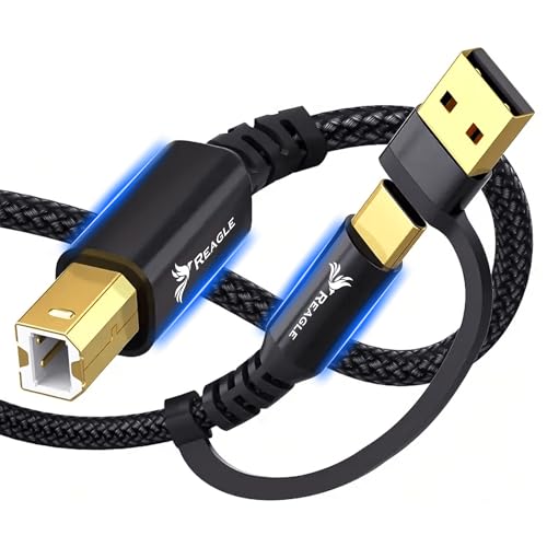 Reagle USB KABEL FÜR DRUCKER 1M 2IN1 USB-A/USB-B+USB-C HP, Druckerkabel Nylon Geflochten Scannerkabel Brother, Dell, Canon, Epson, Lexmark, Xerox, Samsung und Scanner 480 Mb/s Reagle USB KABEL FÜR DRUCKER 1M 2IN1 USB-A/USB-B+USB-C HP, Druckerkabel Nylon Geflochten Scannerkabel Brother, Dell, Canon, Epson, Lexmark, Xerox, Samsung und Scanner 480 Mb/s von Reagle