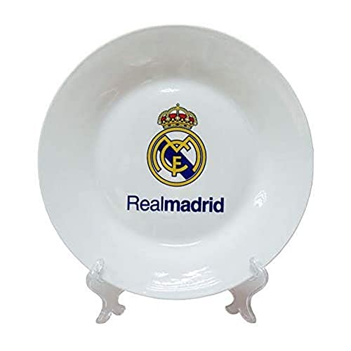 Real Madrid CF - Weißer Teller für Jungen und Mädchen, Keramik, offizielles Produkt (CyP Brands) von CYPBRANDS