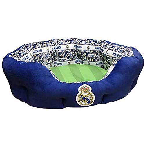 Real Madrid CF - Bett für Haustiere, Korbtyp, Größe S, Polyester, Blau und Weiß, offizielles Produkt (CyP Brands) von CYPBRANDS
