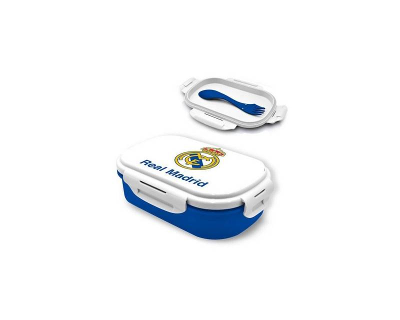 Real Madrid Lunchbox Real Madrid Brotdose mit Besteck Fußball Sandwichbox Set, (1-tlg) von Real Madrid