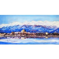 Anchorage Skyline Im Frühling Gemälde, Chugach Mountains in Den Bergen, Herbst Geschenk, Alaska Hochzeitsgeschenk, Abschied Clendaniel Anchorage Skyline Im Frühling Gemälde, Chugach Mountains in Den Bergen, Herbst Geschenk, Alaska Hochzeitsgeschenk, Abschied Clendaniel von RealArtIsBetter