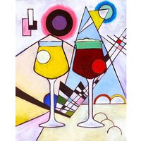 Kandinsky Bier Parodie, Teku Gläser, Esszimmer Malerei, Abstrakte Alkohol Kunst, Berühmtes Gemälde Mit Bier, Geschenk Für Ihn, Bar Kunst von RealArtIsBetter