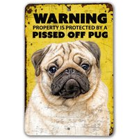 Achtung Mops Schild | Hund Warnschild Lustiges von RealCoolStickers
