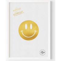 Art Print Smiley A3 Mit Goldfolie, Retro Kunstdruck, Poster von RealPassionates