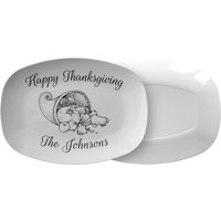 Personalisierte Thanksgiving Platte - Geschenk-Idee Happy Servierschale von RealPeopleGoods
