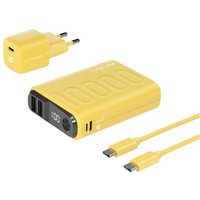 RealPower PB-10000 Power Pack Powerbank 10000 mAh Li-Ion USB, USB-C® Gelb von RealPower