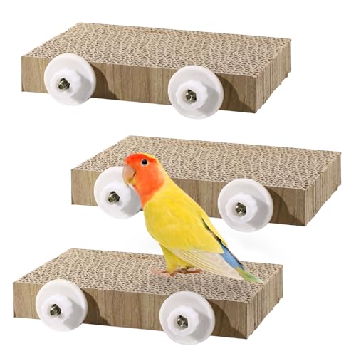Realand 3 Pack Papageienkäfig Sitzstange Vogel Kauspielzeug, Medium Pappe Sittich Spielplatz Sittich Stand Nymphensittich Zerkleinern Plattform Käfig Zubehör für Wellensittich Kakadu Realand 3 Pack Papageienkäfig Sitzstange Vogel Kauspielzeug, Medium Pappe Sittich Spielplatz Sittich Stand Nymphensittich Zerkleinern Plattform Käfig Zubehör für Wellensittich Kakadu von Realand