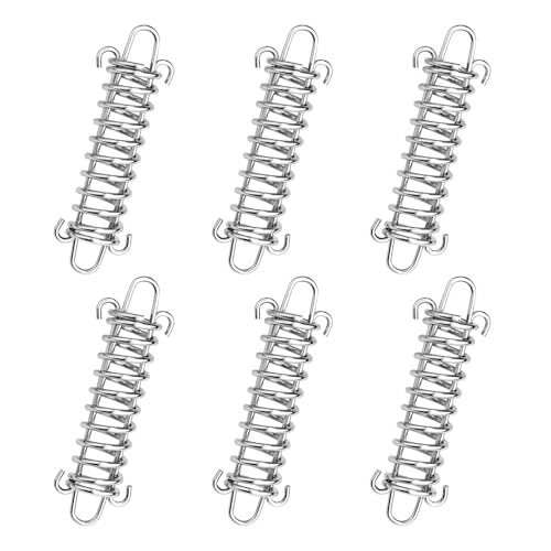 Realand 6-Pack Spannfeder für Zeltseil, Camping Zelt Frühling Schnalle Veranda Schwingen Federn Stahl Sonnenschutz Markise Seil Spanner Spanner, Hund Leine Stoßdämpfende Feder von Realand