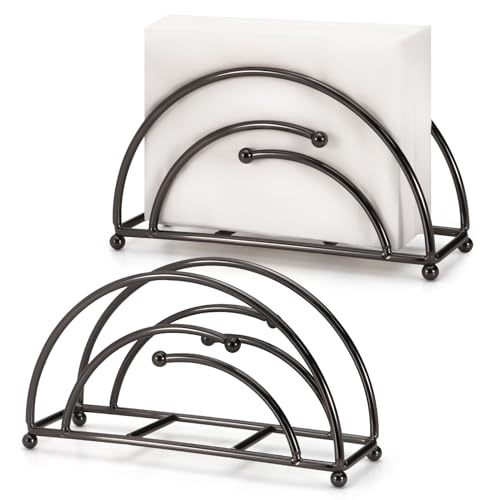 Realand Arc Serviettenhalter für Tisch, moderner Serviettenhalter für Papierservietten, aufrechter Cocktail-Serviettenhalter, Spender für Abendessen, Küche, Weihnachten, Schwarz, 2 Stück Realand Arc Serviettenhalter für Tisch, moderner Serviettenhalter für Papierservietten, aufrechter Cocktail-Serviettenhalter, Spender für Abendessen, Küche, Weihnachten, Schwarz, 2 Stück von Realand