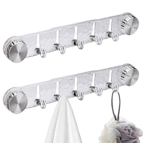 Realand Starke Saugnapfhaken, 5 Stück, faltbar, ohne Bohren, abnehmbare Wand-Acryl, modern, strapazierfähig, Duschtuchhaken für Badezimmer, Küche, transparent, 2 Stück Realand Starke Saugnapfhaken, 5 Stück, faltbar, ohne Bohren, abnehmbare Wand-Acryl, modern, strapazierfähig, Duschtuchhaken für Badezimmer, Küche, transparent, 2 Stück von Realand