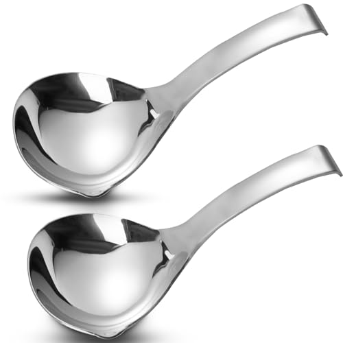 Realand Suppenkelle, Suppenkelle, Suppenlöffel aus Edelstahl 304 mit Ausgießer, große Schöpfkelle, Löffel, Kochutensilien, Schöpflöffel zum Servieren, Metallschöpflöffel, Soßenkelle von Realand
