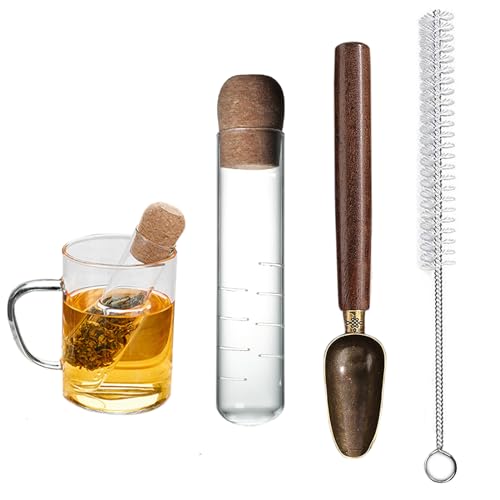 Realand Tea Infuser for Loose Leaf Tea, Glass Tea Infuser Tea Sieb with Teaspoon & Cleaning Brush, Reusable Loose Leaf Tea Steeper with Cork, Tea Diffusers for Loose Tea Realand Tea Infuser for Loose Leaf Tea, Glass Tea Infuser Tea Sieb with Teaspoon & Cleaning Brush, Reusable Loose Leaf Tea Steeper with Cork, Tea Diffusers for Loose Tea von Realand
