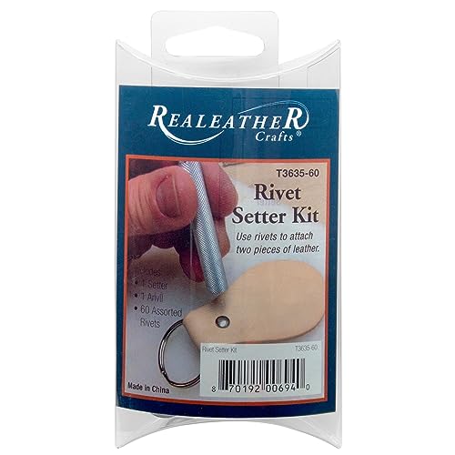 Realeather Crafts Nietensetz-Set, Nickel, Verschiedene Ausführungen von Realeather Crafts