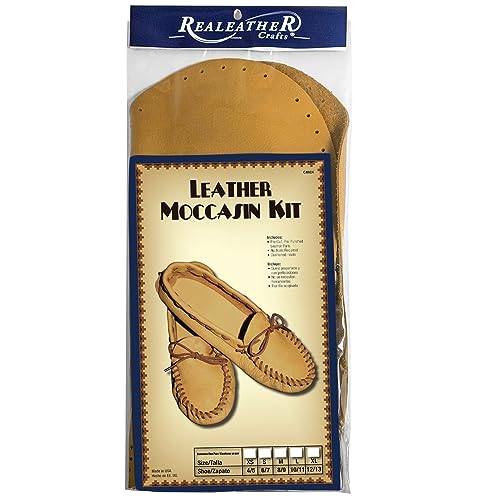 Realeather C4604-02 Leder-Mokassin-Set, Gold, Size 6/7 von Realeather Crafts