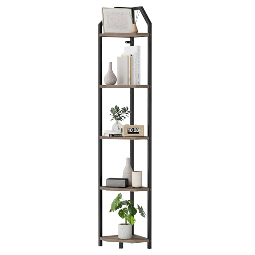 Realgulf Eckregal mit 5 Ebenen, 178 cm hoch, Bücherregal und Pflanzenständer, robuste Aufbewahrung für Zuhause, Büro und Wohnzimmer, Grau Realgulf Eckregal mit 5 Ebenen, 178 cm hoch, Bücherregal und Pflanzenständer, robuste Aufbewahrung für Zuhause, Büro und Wohnzimmer, Grau von Realgulf