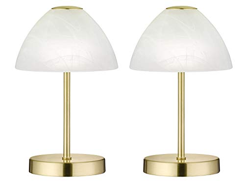 2er Set klassische LED Tischleuchte Messing touch dimmbar Höhe 24cm 2er Set klassische LED Tischleuchte Messing touch dimmbar Höhe 24cm von meineWunschleuchte