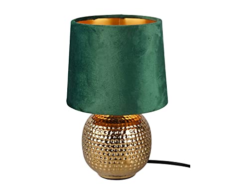 meineWunschleuchte Tischleuchte mit Keramikfuß Gold und Samtschirm Grün, Höhe 26cm meineWunschleuchte Tischleuchte mit Keramikfuß Gold und Samtschirm Grün, Höhe 26cm von meineWunschleuchte