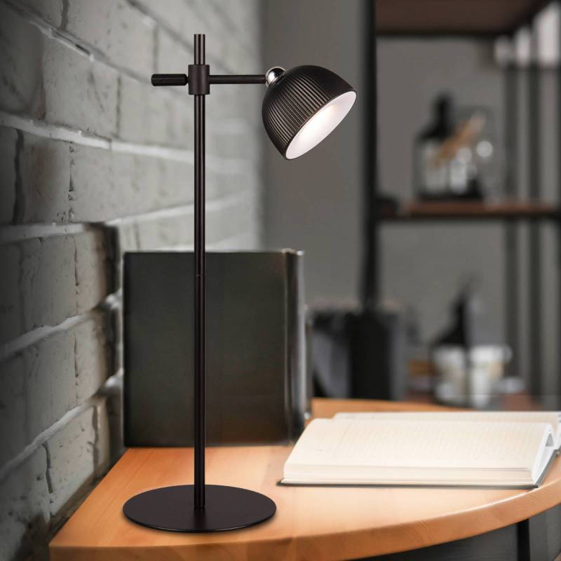 LED-Akku-Tischlampe Maxima, schwarz, Höhe 41 cm, Kunststoff von Reality Leuchten