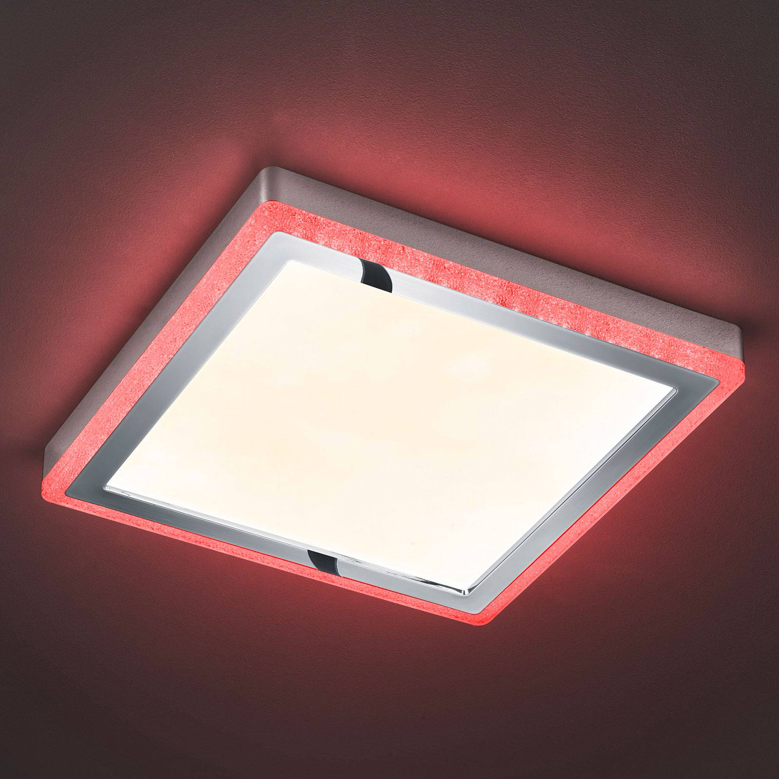 LED-Deckenleuchte Slide, weiß, eckig, 40x40 cm von Reality Leuchten