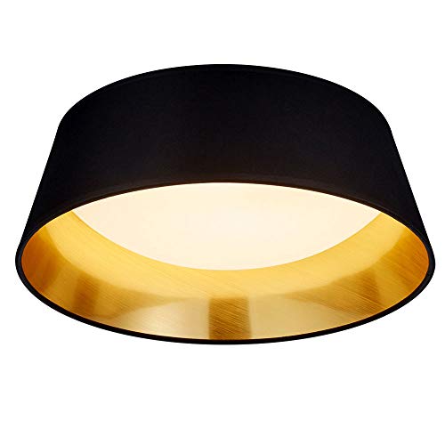 Reality Leuchten LED Deckenleuchte Ponts R62871279, Acryl weiß, Stoffschirm schwarz/goldfarbig, inkl. 14 Watt LED, Durchmesser 28,5cm Reality Leuchten LED Deckenleuchte Ponts R62871279, Acryl weiß, Stoffschirm schwarz/goldfarbig, inkl. 14 Watt LED, Durchmesser 28,5cm von RL LIVE YOUR LIGHT