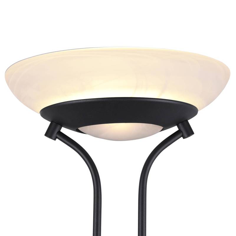 home24 LED-Stehleuchte Orson 33 x 180 x 57cm Schwarz/Schwarz Material: Glas, Metall Metallart: Aluminium Oberfläche Metall: Lackiert LED LED-Platine von home24