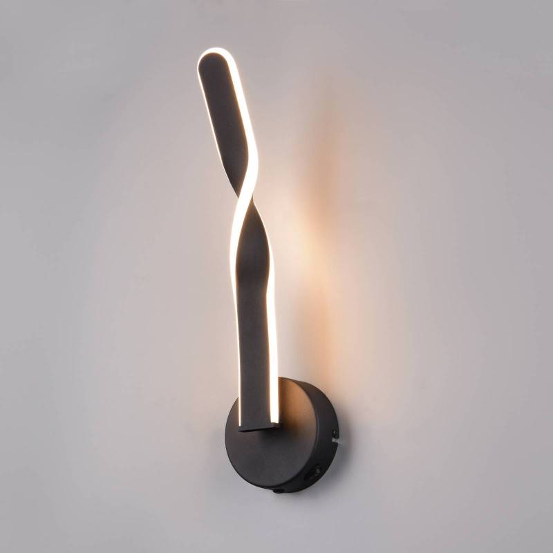 LED-Wandleuchte Ginko, schwarz matt, Metall, Höhe 45,5 cm von Reality Leuchten