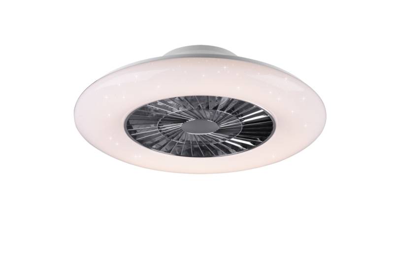 Reality LED-Ventilator VISBY 1-flammig in Farbe chrom, Glas Kunststoff weiß matt von Reality Leuchten