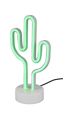 Reality Leuchten LED Tischleuchte Cactus R55220101, Fuß Kunststoff weiß, inkl. 1.8 Watt LED grün von RL LIVE YOUR LIGHT