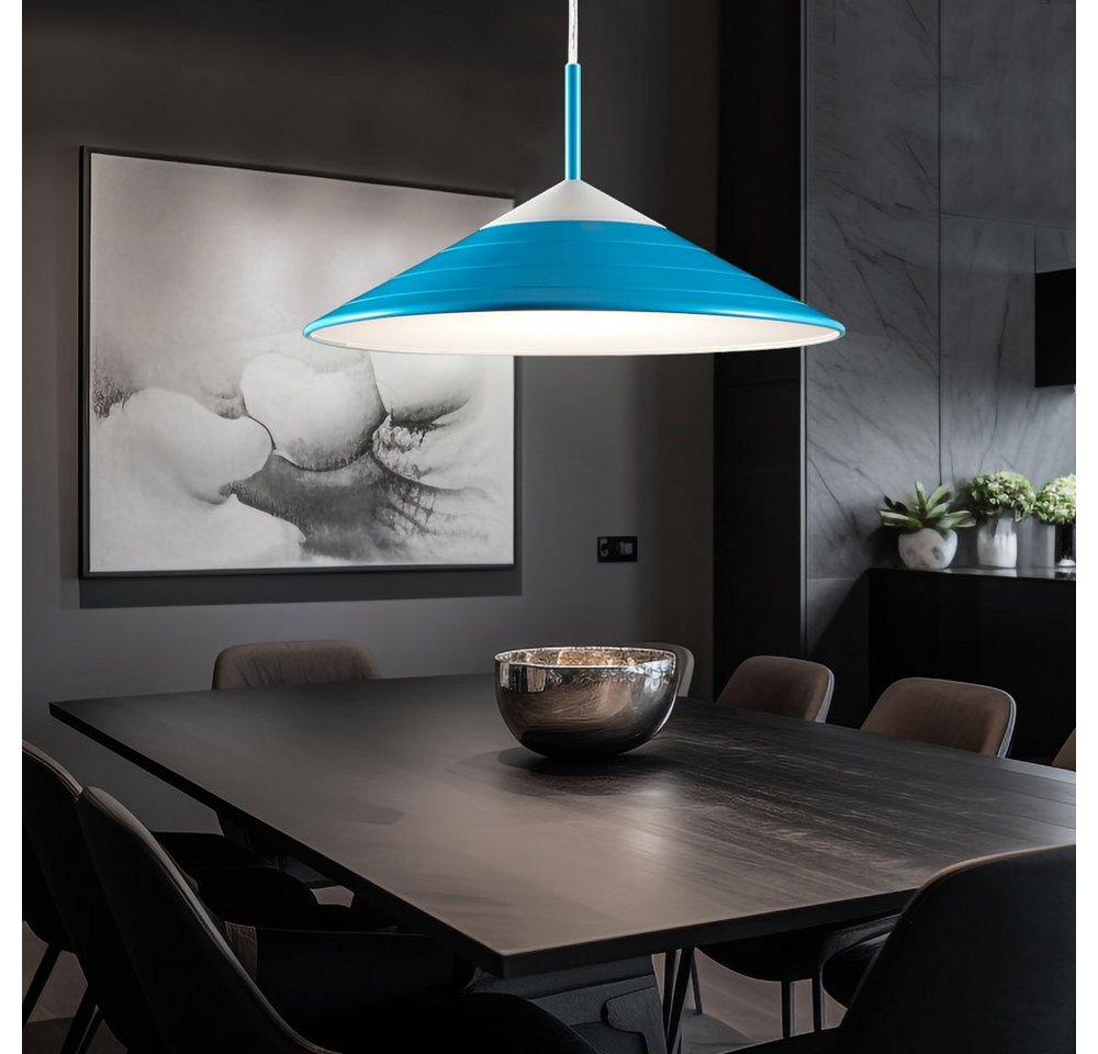 Reality Leuchten LED Pendelleuchte, Leuchtmittel inklusive, Warmweiß, Hängeleuchte Hängelampe Pendelleuchte Esszimmerlampe blau E27 von Reality Leuchten