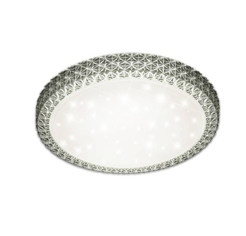 Reality Leuchten LED Deckenleuchte, LED-Leuchtmittel fest verbaut, Warmweiß, LED 24 Watt Decken Lampe Schlafzimmer Kristall Sternen Effekt Leuchte von Reality Leuchten
