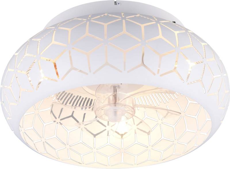 Reality Leuchten Deckenleuchte BIDAR mit Ventilator, Deckenventilator mit Licht inkl Fernbedienung, Ventilatorfunktion, Leuchtmittel wechselbar, warmweiß - kaltweiß, 3 Geschwindigkeiten Timer Vor- & Rücklauf, exkl 3x E27 max 15W, Ø 50cm von Reality Leuchten
