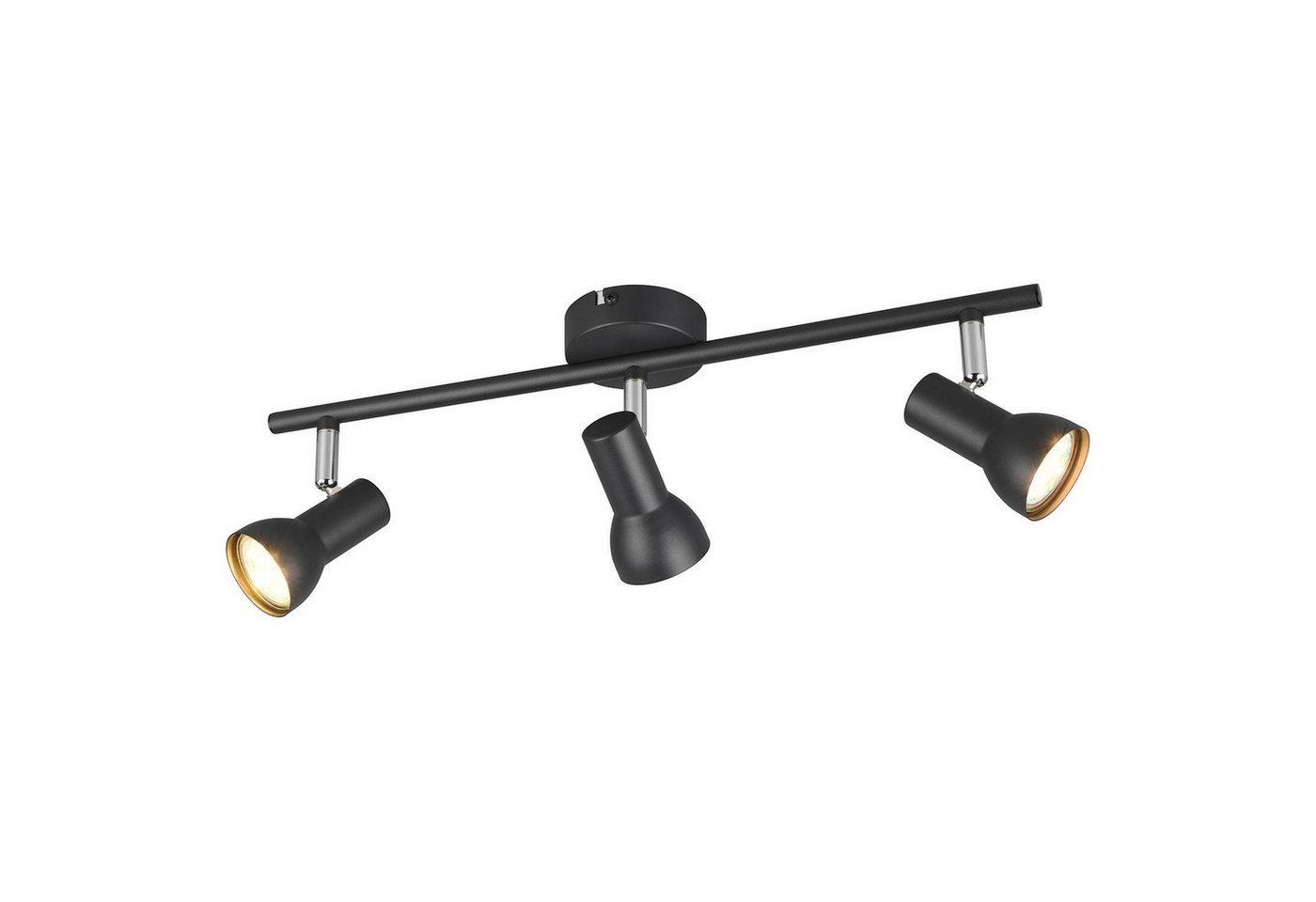 Reality Leuchten Deckenstrahler CANTAR, 3-flammig, Schwarz, Metall, ohne Leuchtmittel, verstellbare Lampenschirme, B 45,5 x H 15,5 x T 8 cm Reality Leuchten Deckenstrahler CANTAR, 3-flammig, Schwarz, Metall, ohne Leuchtmittel, verstellbare Lampenschirme, B 45,5 x H 15,5 x T 8 cm von Reality Leuchten