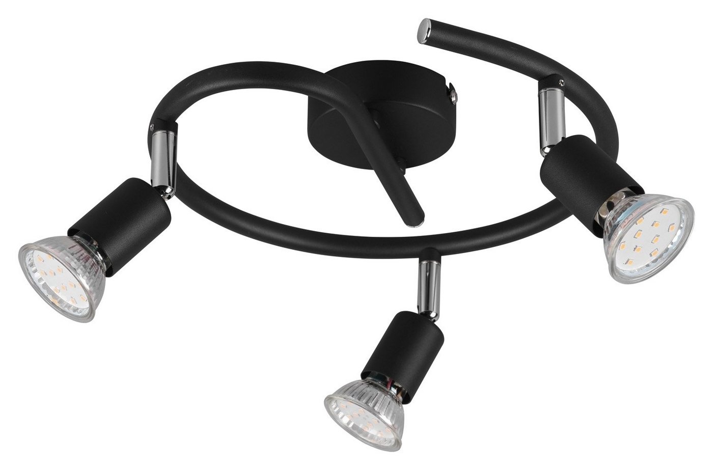 Reality Leuchten Deckenstrahler PARIS, Schwarz matt, Ø 25 cm, 3-flammig, Metall, ohne Leuchtmittel, Deckenlampe Reality Leuchten Deckenstrahler PARIS, Schwarz matt, Ø 25 cm, 3-flammig, Metall, ohne Leuchtmittel, Deckenlampe von Reality Leuchten