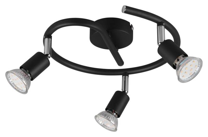 Reality Leuchten Deckenstrahler PARIS, Schwarz matt, Ø 25 cm, 3-flammig, Metall, ohne Leuchtmittel, Deckenlampe Reality Leuchten Deckenstrahler PARIS, Schwarz matt, Ø 25 cm, 3-flammig, Metall, ohne Leuchtmittel, Deckenlampe von Reality Leuchten