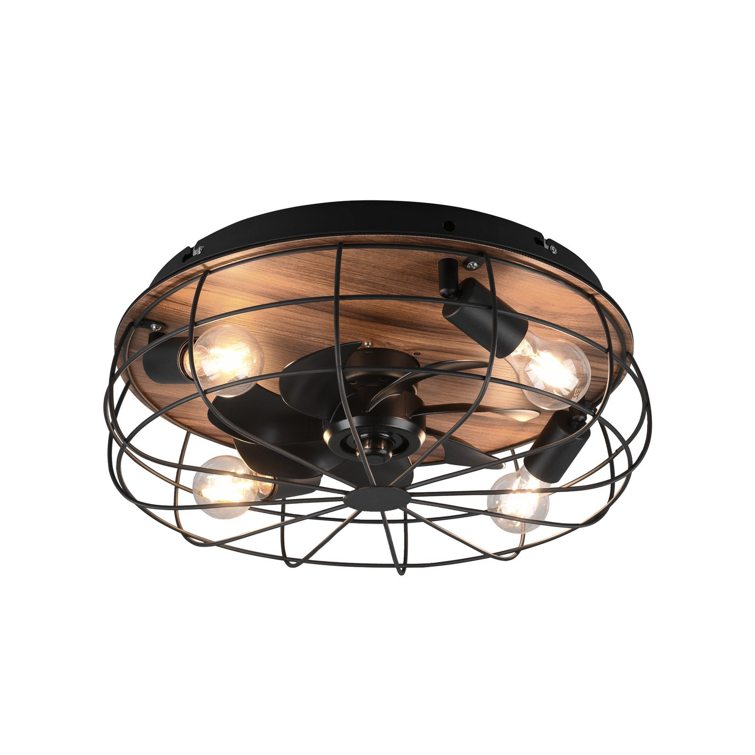 Reality Leuchten Deckenventilator Ventilator Trondheim E27 Remote Holz Schwarz B-Ware von Reality Leuchten