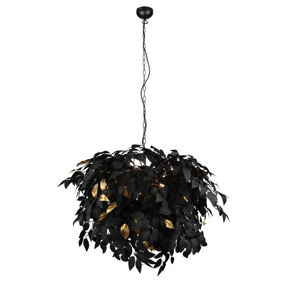 Reality Leuchten Hängeleuchte, Leuchtmittel nicht inklusive, Pendellampe Hängelampe Wohnzimmerleuchte Blätter schwarz gold H 150 cm Reality Leuchten Hängeleuchte, Leuchtmittel nicht inklusive, Pendellampe Hängelampe Wohnzimmerleuchte Blätter schwarz gold H 150 cm von Reality Leuchten