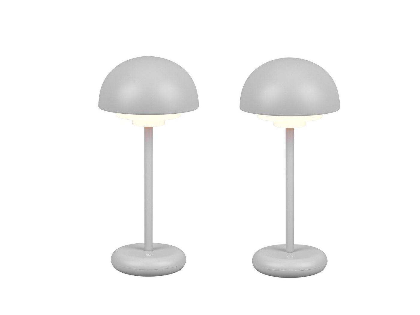 Reality Leuchten LED Außen-Tischleuchte, Dimmfunktion, LED fest integriert, Warmweiß, 2er SET Outdoor ohne Kabel mit batterie-betrieben USB Balkon, H 30cm von Reality Leuchten