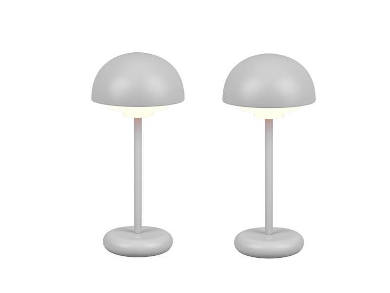 Reality Leuchten LED Außen-Tischleuchte, Dimmfunktion, LED fest integriert, Warmweiß, 2er SET Outdoor ohne Kabel mit batterie-betrieben USB Balkon, H 30cm von Reality Leuchten