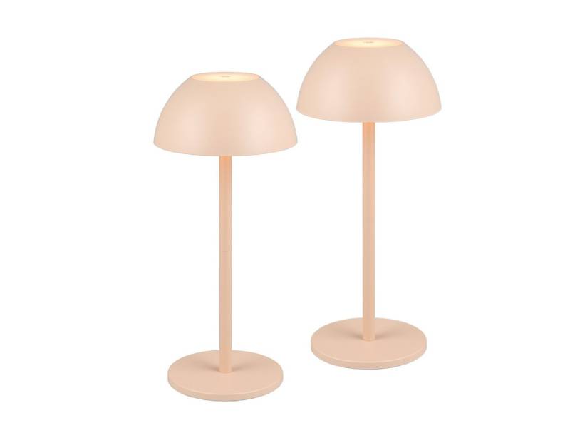 Reality Leuchten LED Außen-Tischleuchte, Dimmfunktion, LED fest integriert, Warmweiß, Pilz-Lampen kabellos-e aufladbar-e Akku Outdoor ohne Strom-Kabel Beige von Reality Leuchten