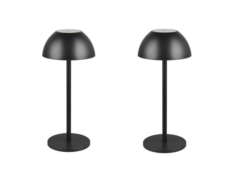 Reality Leuchten LED Außen-Tischleuchte, dimmbar, LED fest integriert, Warmweiß, 2er SET kabellos-e Akku Pilz-Lampen Outdoor in Schwarz, 30cm klein Reality Leuchten LED Außen-Tischleuchte, dimmbar, LED fest integriert, Warmweiß, 2er SET kabellos-e Akku Pilz-Lampen Outdoor in Schwarz, 30cm klein von Reality Leuchten