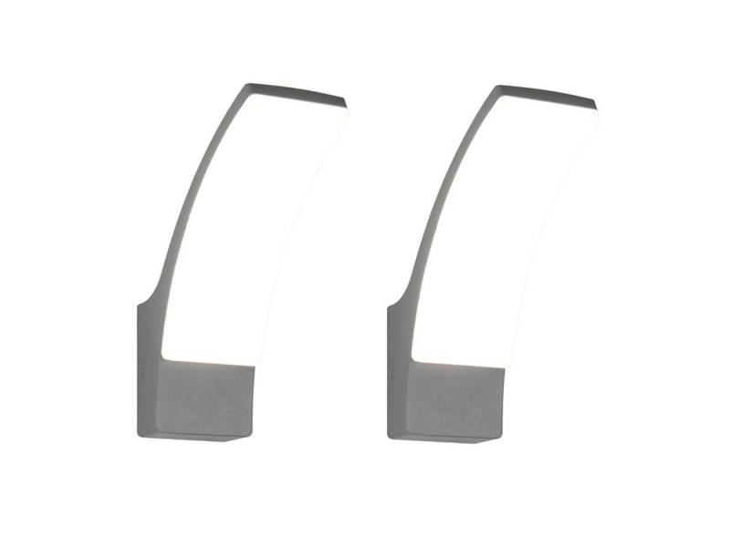 Reality Leuchten LED Außen-Wandleuchte, LED fest integriert, neutralweiß, 2er Set Fassadenbeleuchtung aus Aluminium in Anthrazit, Höhe 22,5cm von Reality Leuchten